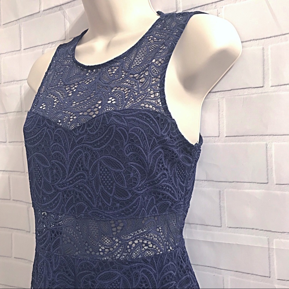 EXPRESS blue lace dress. - Picture 2 of 8